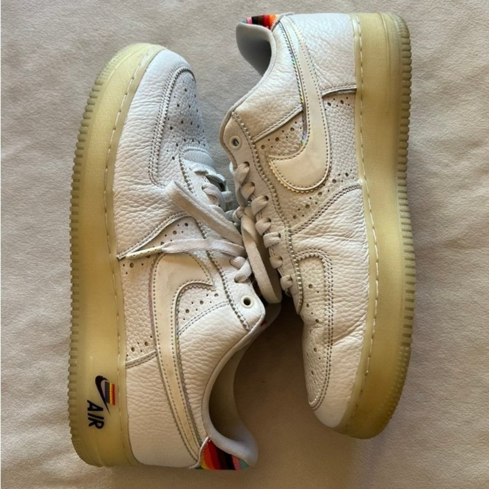 Nike Air Force 1 Low BeTrue White Rainbow Pride CV0258-100‎ Mens Sneakers